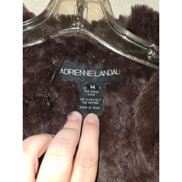 Adrienne Landau Brown Rabbit Fur Jacket/Cardigan M Flared Sleeves - Picture 3 of 6